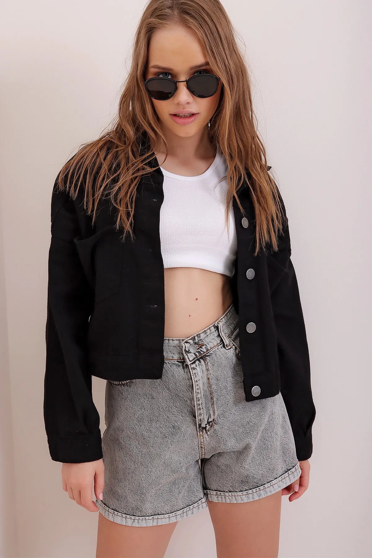 Trend Alaçatı Stili  Jacke - Schwarz - Regular Fit