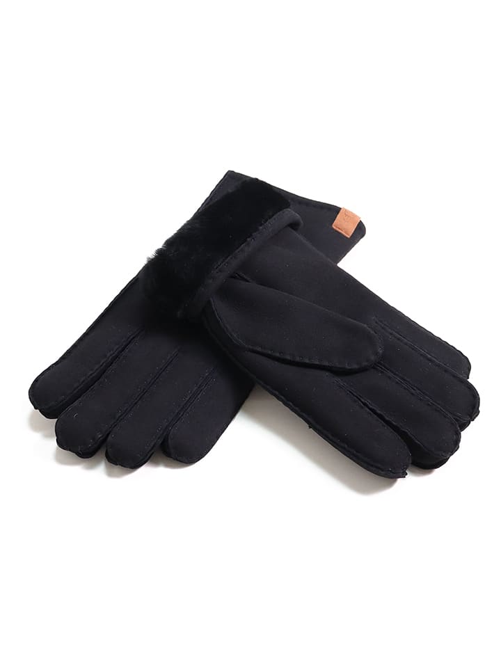 Kaiser Naturfellprodukte H&L Lammfell-Fingerhandschuhe in Schwarz günstig kaufen