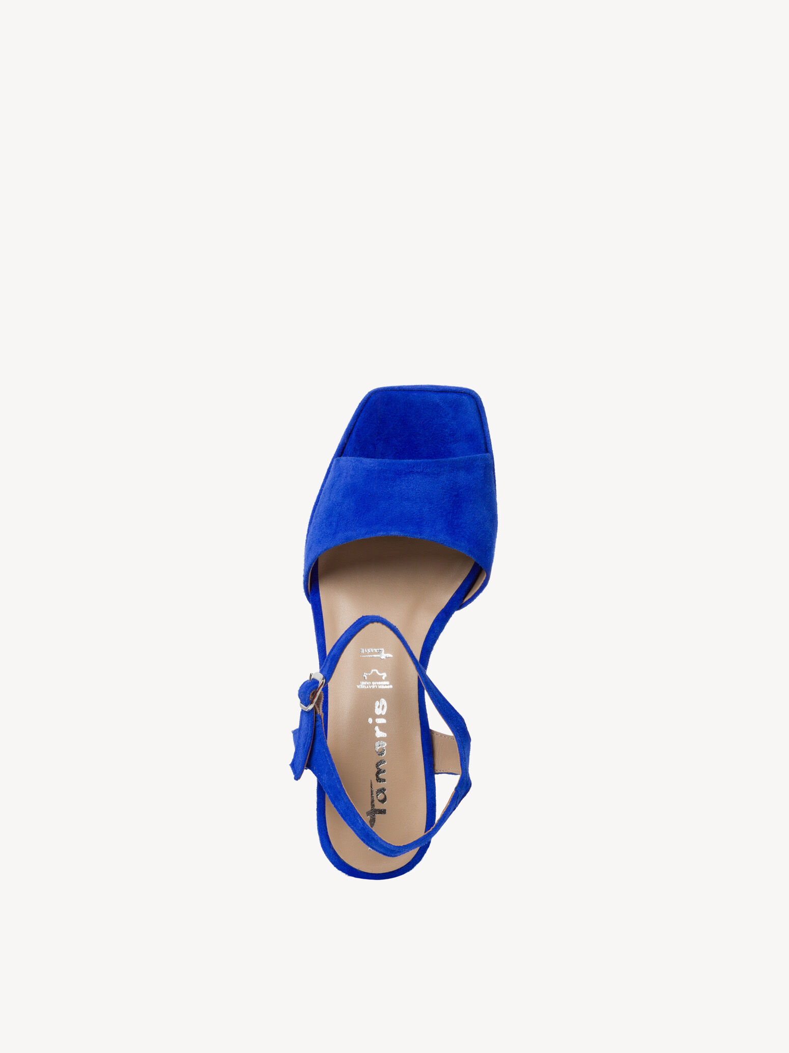 Sandale à talon en cuir - bleu