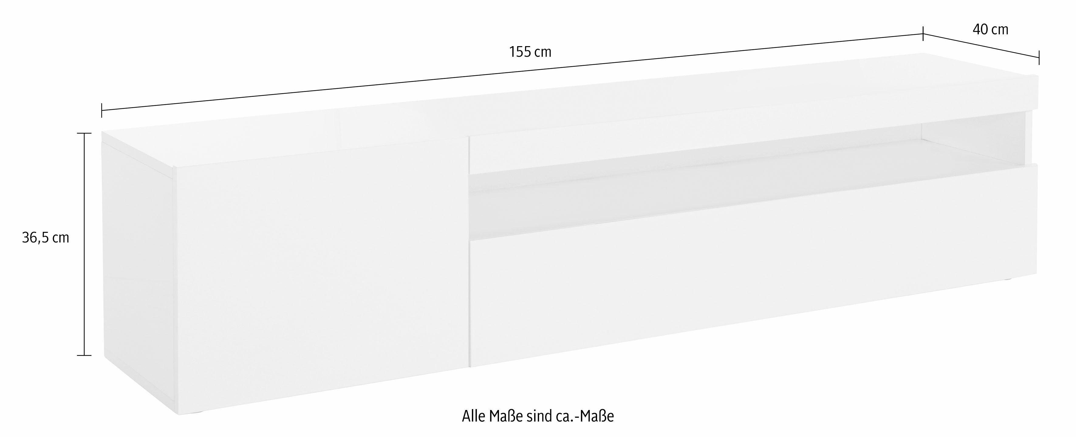 Tecnos Lowboard, Breite 155 cm