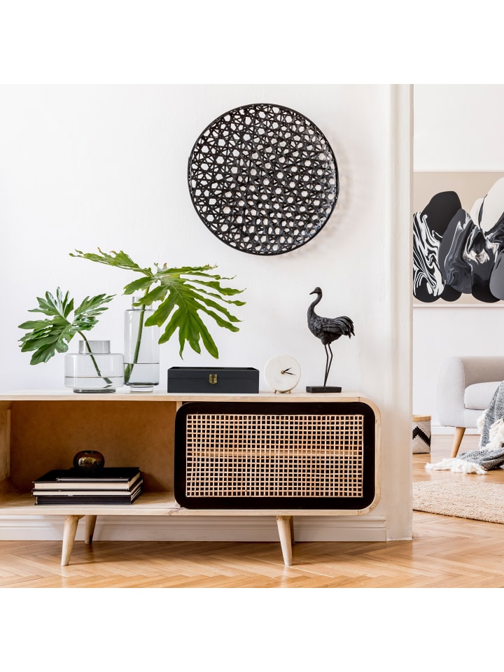 relaxdays Uhrenbox in Schwarz/ Grau - (B)31,5 x (H)8,5 x (T)21 cm günstig kaufen onesize
