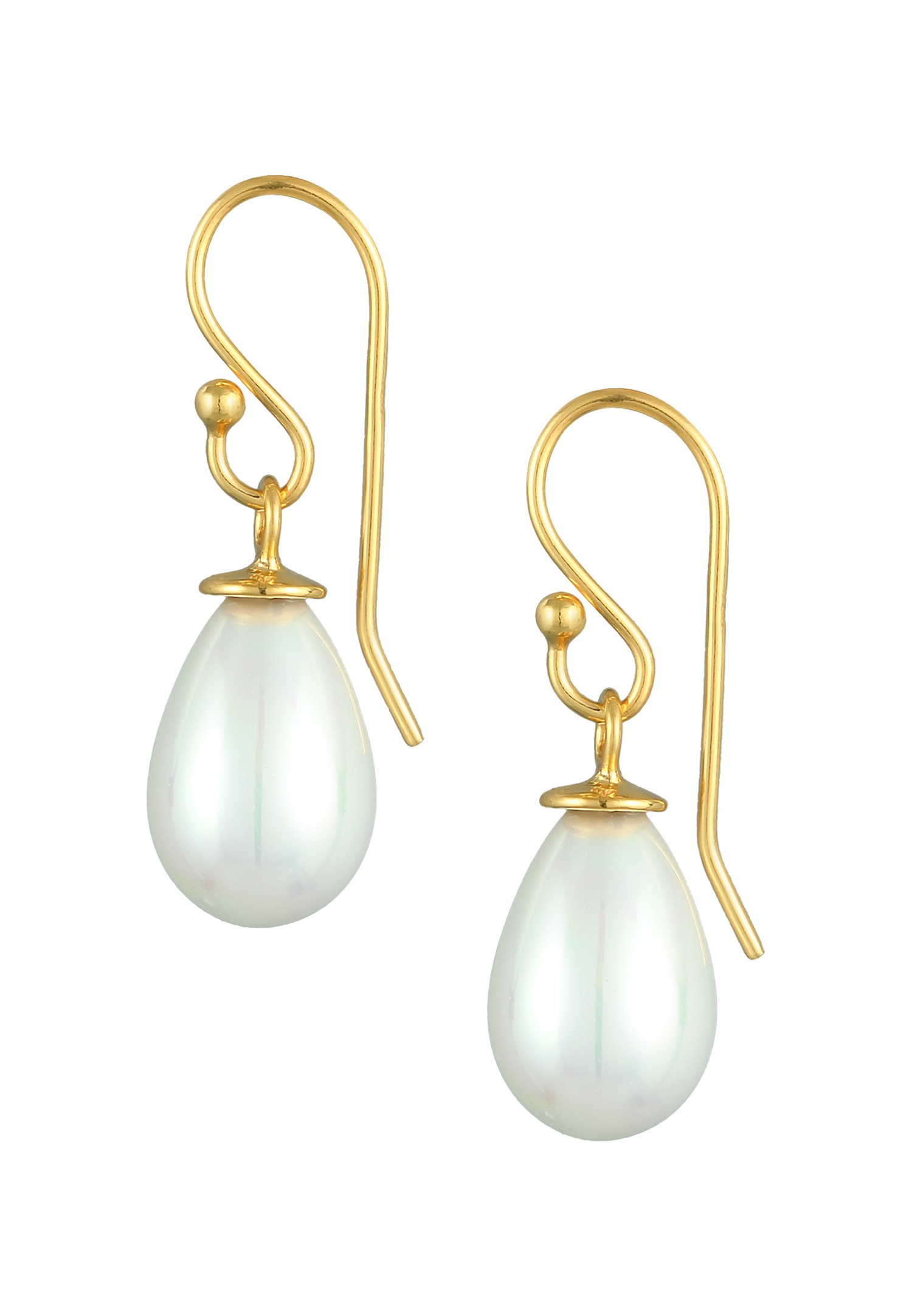 Boucles d'oreilles ovales classiques pour femme de Nenalina, ornées d'une perle de coquillage, en argent sterling 925.