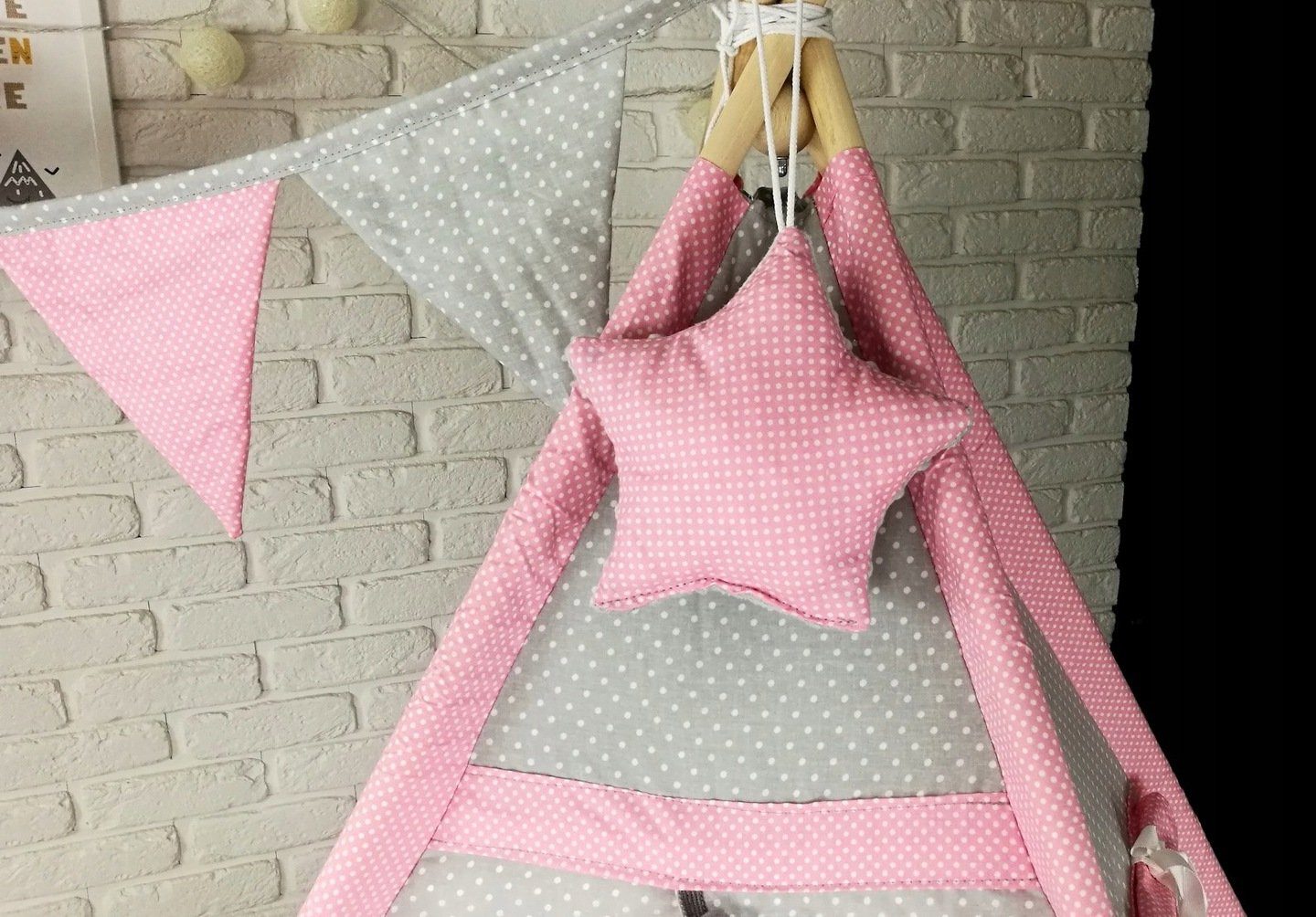 Pamek Tipi-Zelt Kinder Tipi Zelt Flamingo, Personen: 2 (Set, 7 tlg)