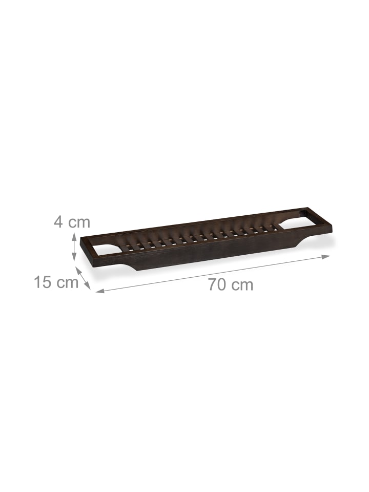 relaxdays Badewannenablage Bambus dunkelbraun günstig kaufen onesize