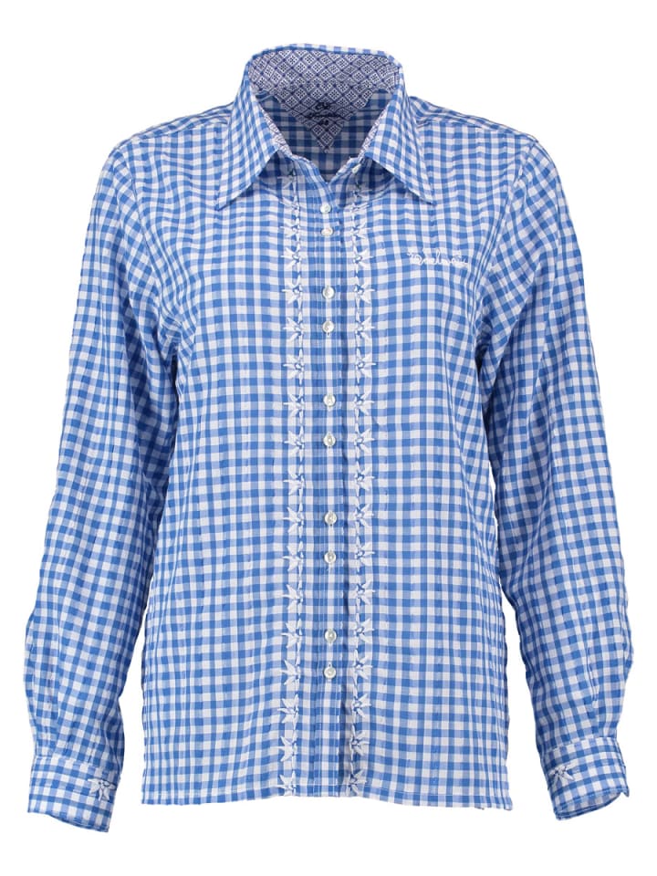 OS-Trachten Trachtenbluse Flede in mittelblau günstig kaufen