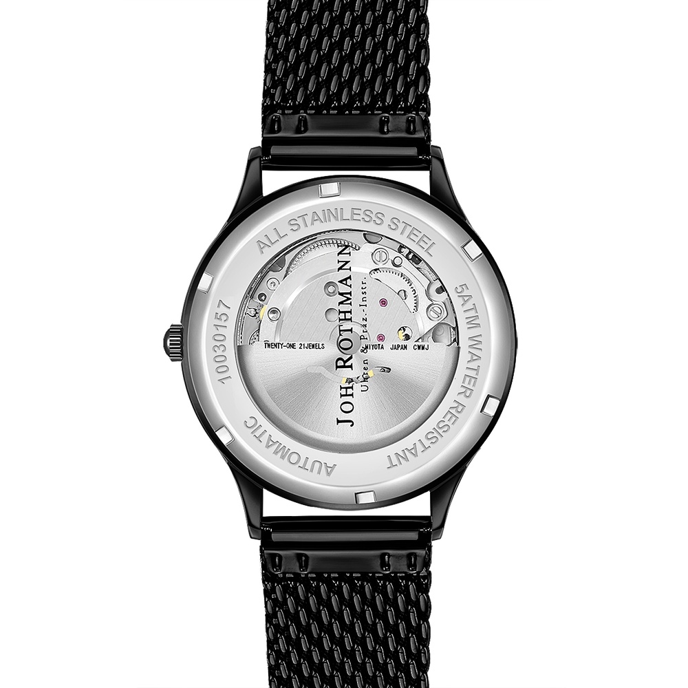 Joh. Rothmann Montre automatique Modern I. en Noir Acier inoxydable en Noir Montre