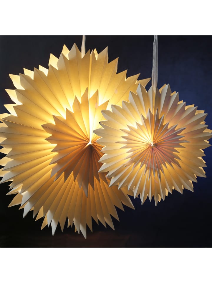 MARELIDA LED Papierstern EISBLUME Weihnachtsstern beleuchtet D: 40cm in weiß günstig kaufen onesize