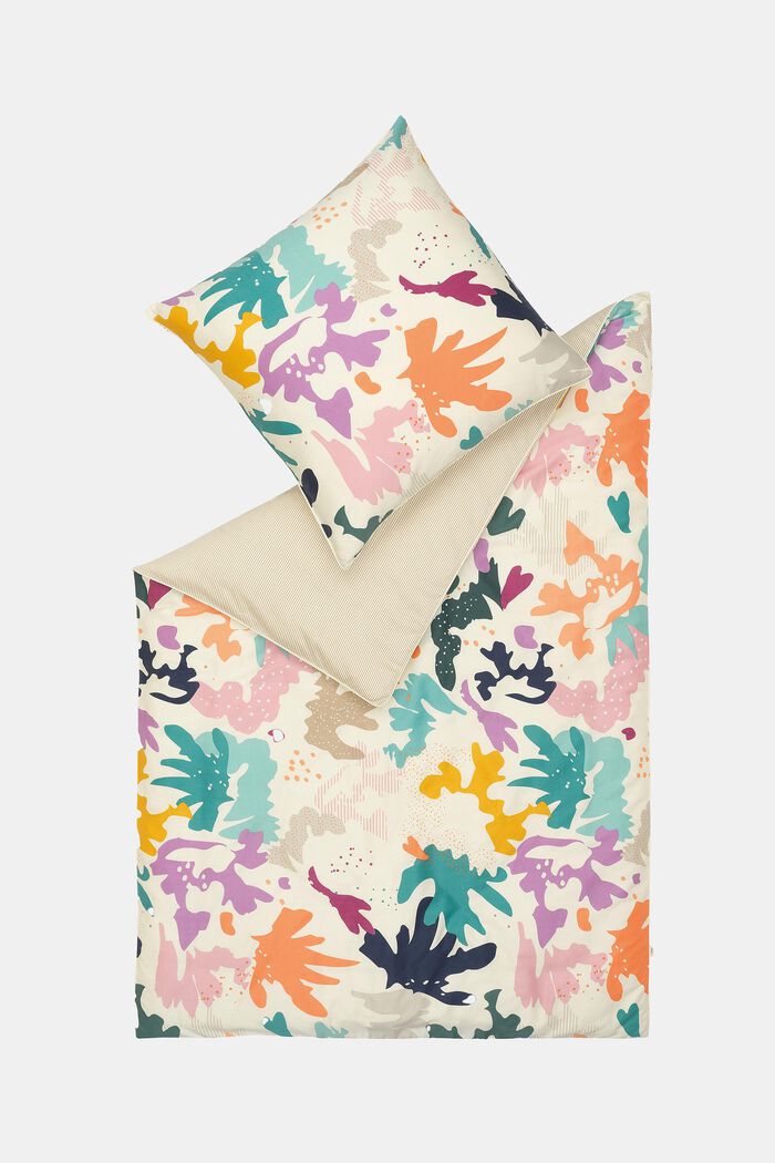 Satin-Bettwäsche-Set mit buntem Blumenmuster