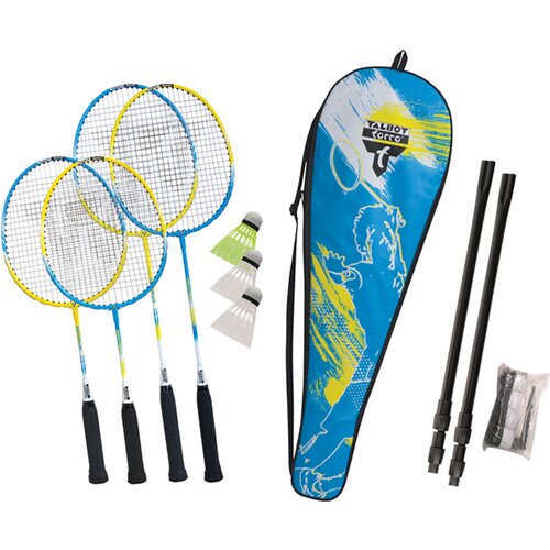 BADMINTONSET TALBOT TORRO BADMINTON-SET FAMILY, KOMPLETTSET MIT 2 JUNIORSCHLÄGER 53 CM,