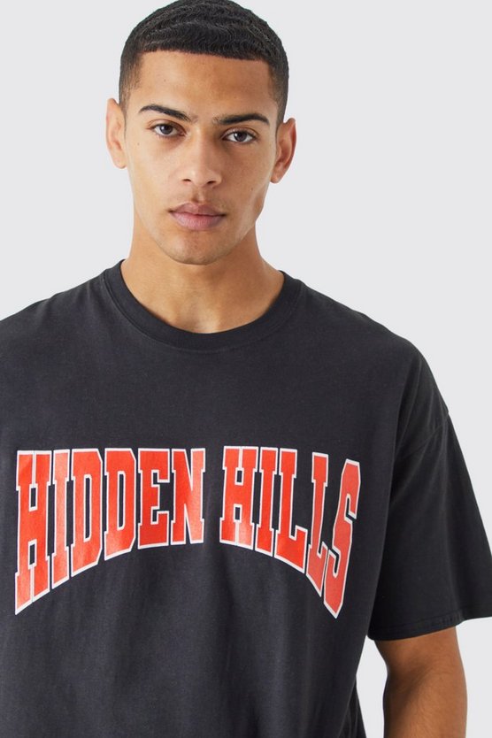 Oversize T-Shirt mit Hidden Hills Print