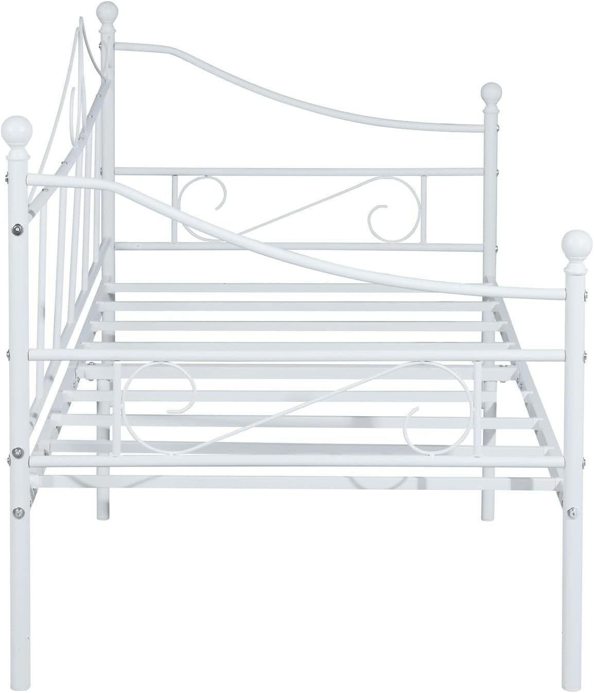 Lollanda Bettgestell Klassisches Metall-Tagesbett - Stabile Stahl-Latten Schlafsofa