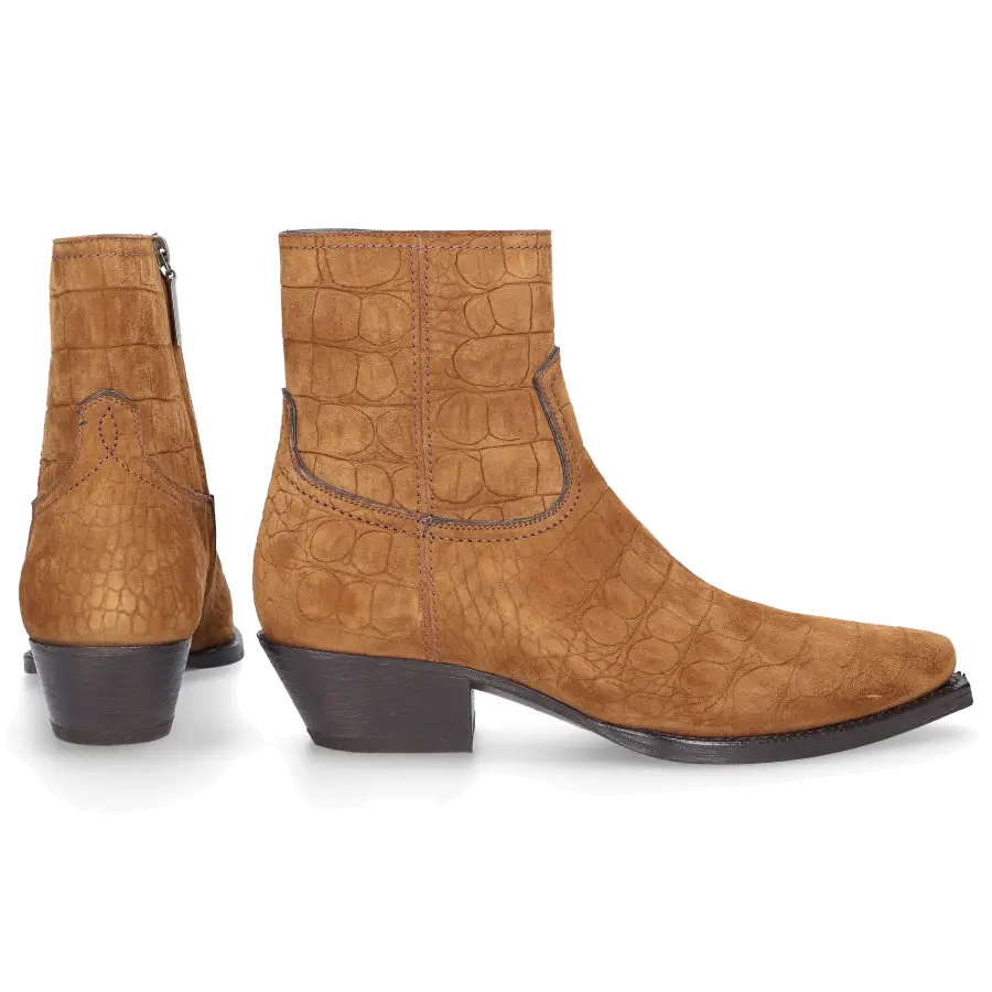 Saint Laurent - Stiefeletten LUKAS Nubukleder - beige