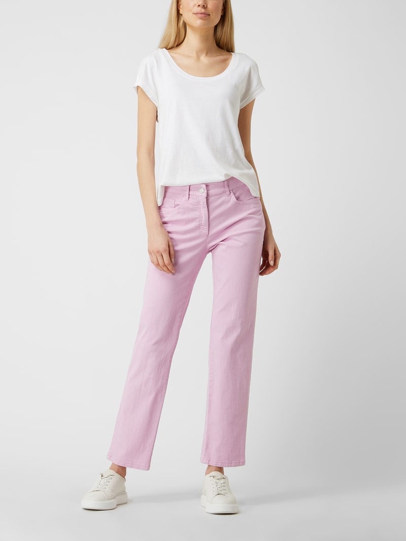 Straight Fit Jeans mit Stretch-Anteil Modell 'Greta' in pink