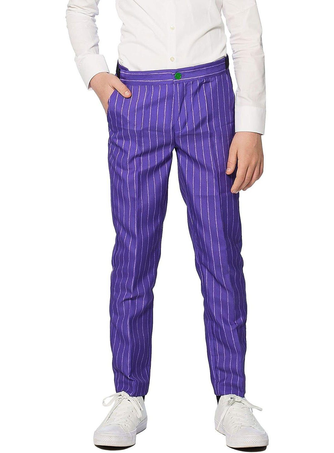 SuitMeister Kostüm SuitMeister Boys The Joker Anzug für Kinder, Sorgt für ein bleibendes Lächeln: cooler Anzug für schräge Schurke