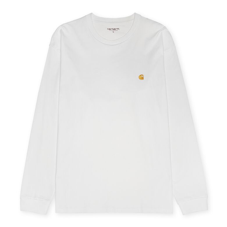 Carhartt WIP Longsleeve Chase T-Shirt white/gold
