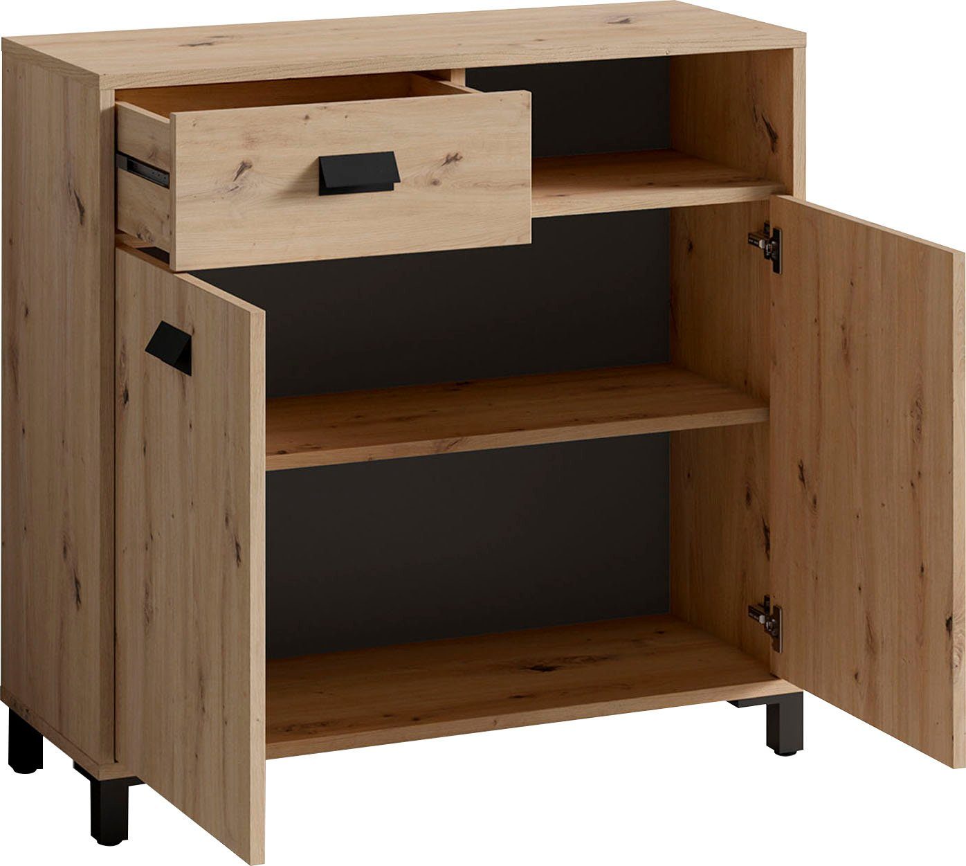 byLIVING Badkommode Wellness, Breite 80,5 cm, in Eichen-Optik, mit viel Stauraum