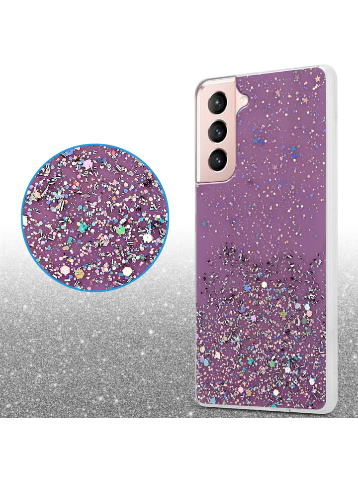 cadorabo Hülle für Samsung Galaxy S21 5G Glitter in Lila mit Glitter günstig kaufen onesize