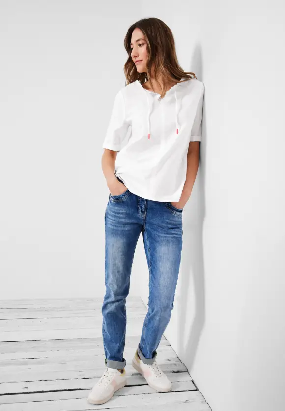 CECIL Leinen Bluse in Unifarbe