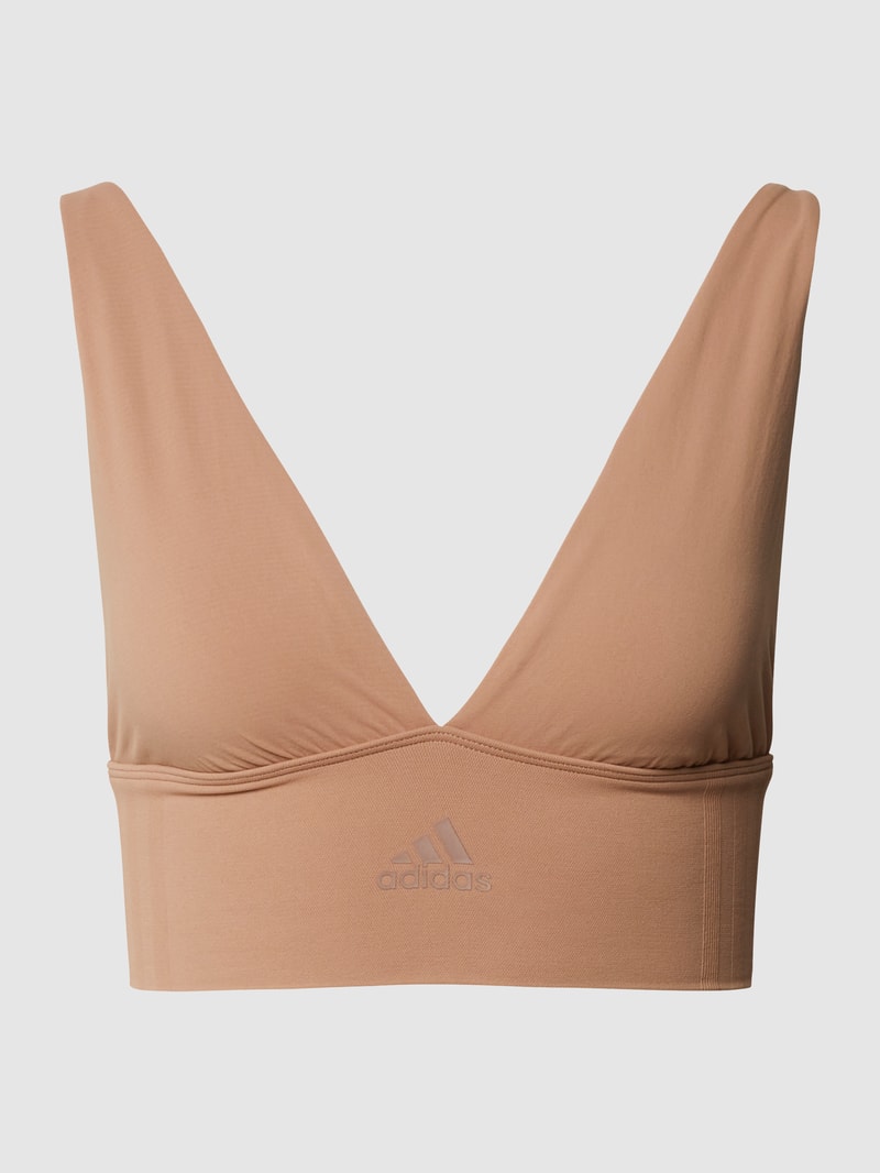Bustier mit Logo-Print in hellbraun