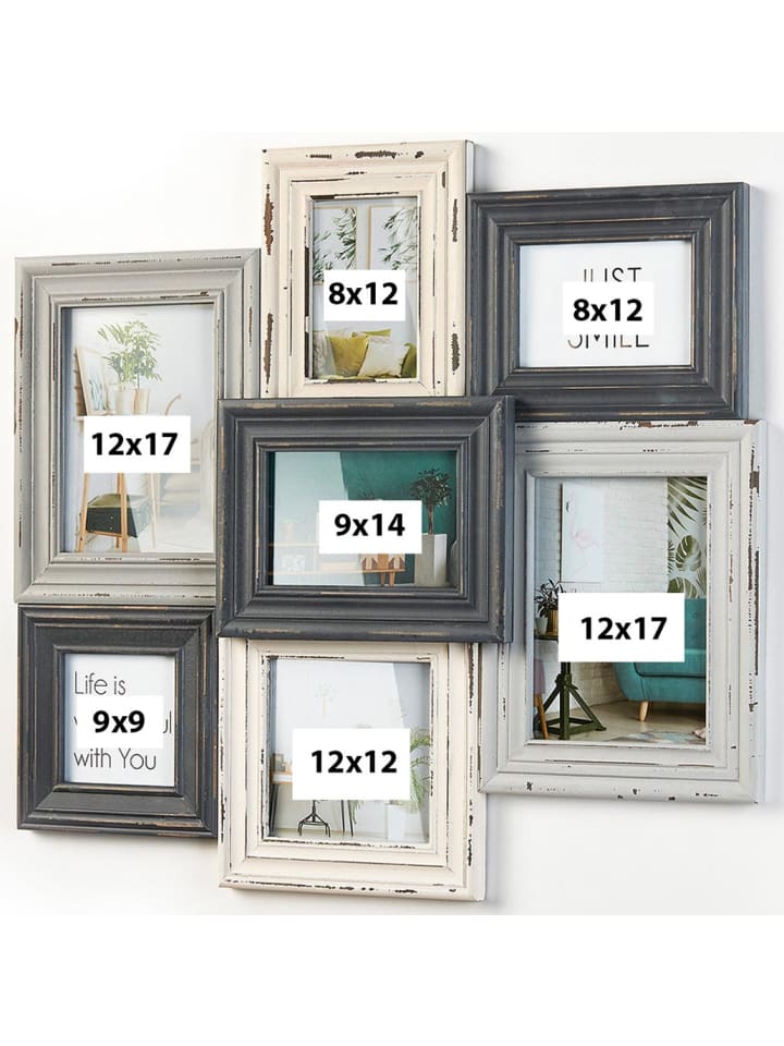 kobolo Bilderrahmen Collage NOSTALGIE in Grau günstig kaufen onesize