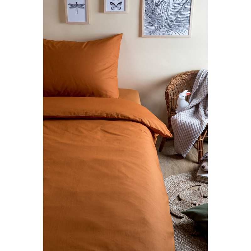 Housse de couette unie en Coton Bio pour lit 1 personne