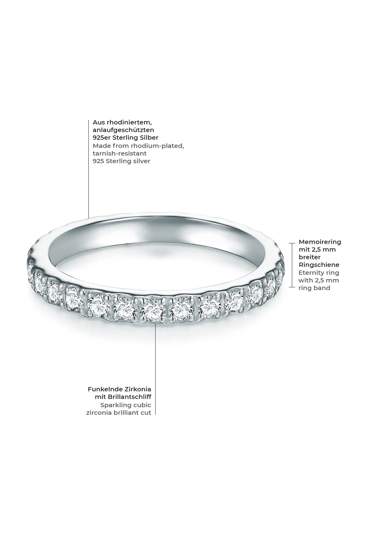 Trilani  Silberring Ring Sterling Silber Zirkonia weiß