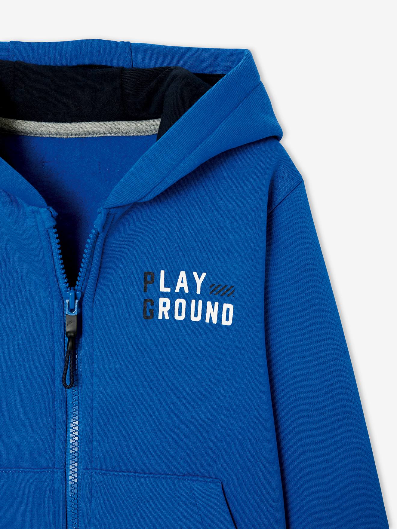 Sweat zippé sport garçon Play Ground bleu vif