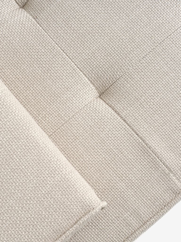VARMARK Sofa rozkładana VARMARK 190x76 z poduszkami tkanina beżowa/kolor dębowy