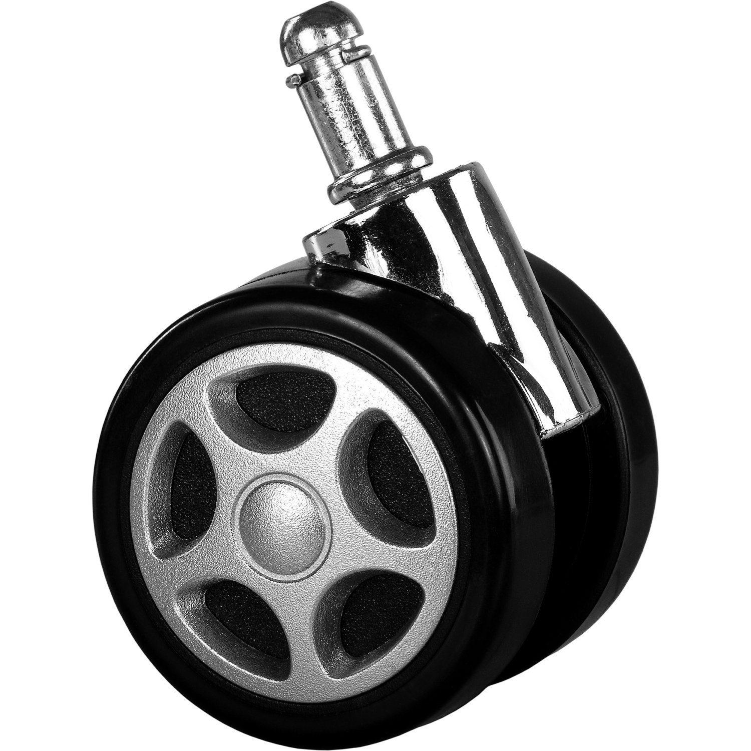 RACEMASTER Stuhlrolle 5er Set Bürostuhlrollen, (Set, 5-St), universell für Hartböden und Teppich, Racing Design, XL Rollen 60 mm
