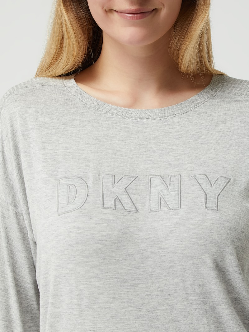 Shirt mit überschnittenen Schultern in mittelgrau meliert
