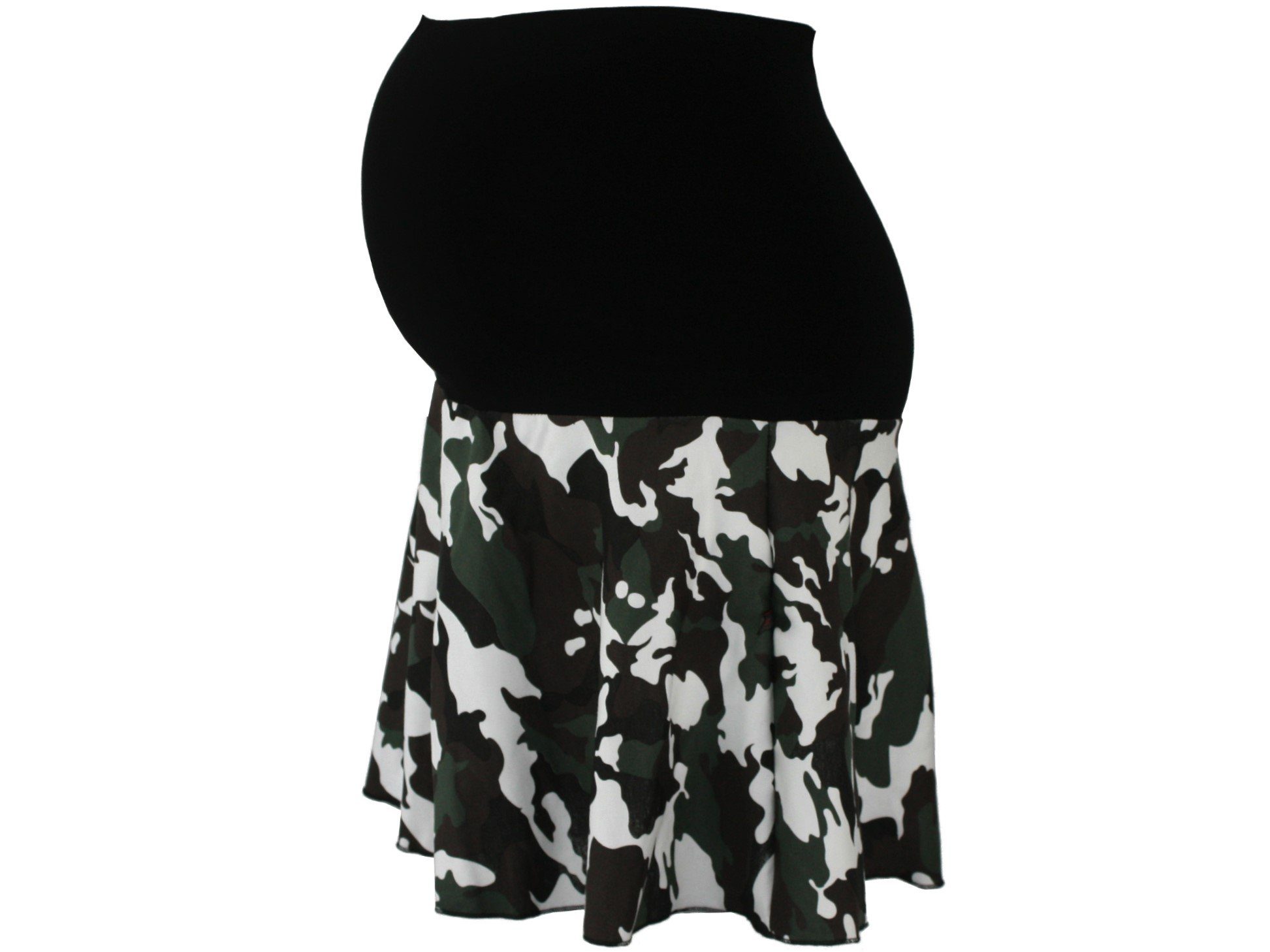 dunkle design Umstandsrock Sweat Bunt oder Tarnmuster Knielang oder Mini elastischer Bund