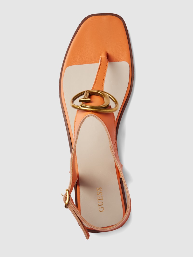 Zehentrenner aus Leder mit Label-Detail Modell 'MIRY' in orange