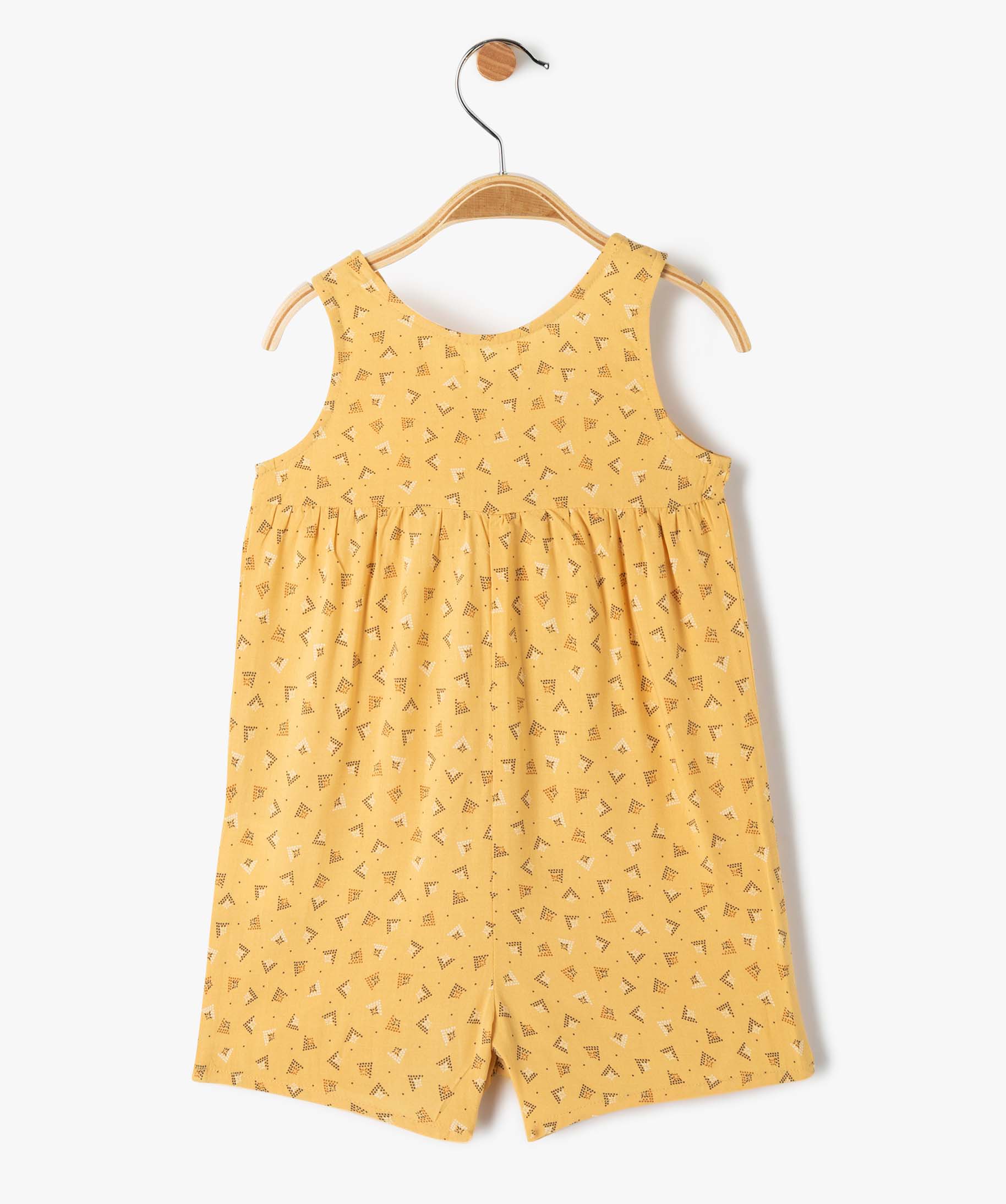 Combishort bébé fille fluide à motifs jaune | GEMO