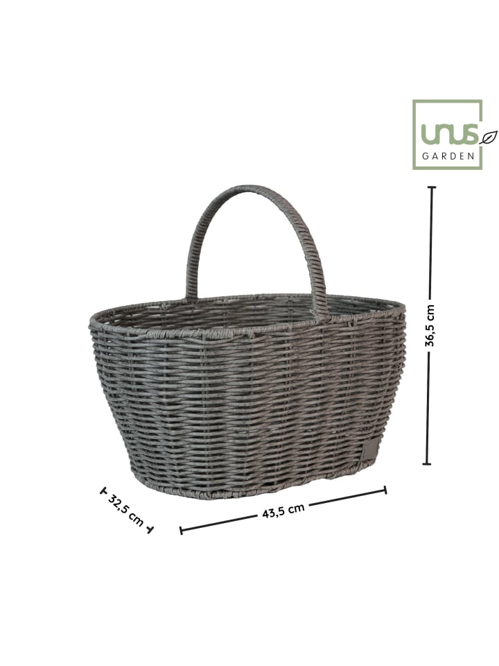 UNUS Einkaufskorb Rattan-Optik Henkelkorb in Grau günstig kaufen