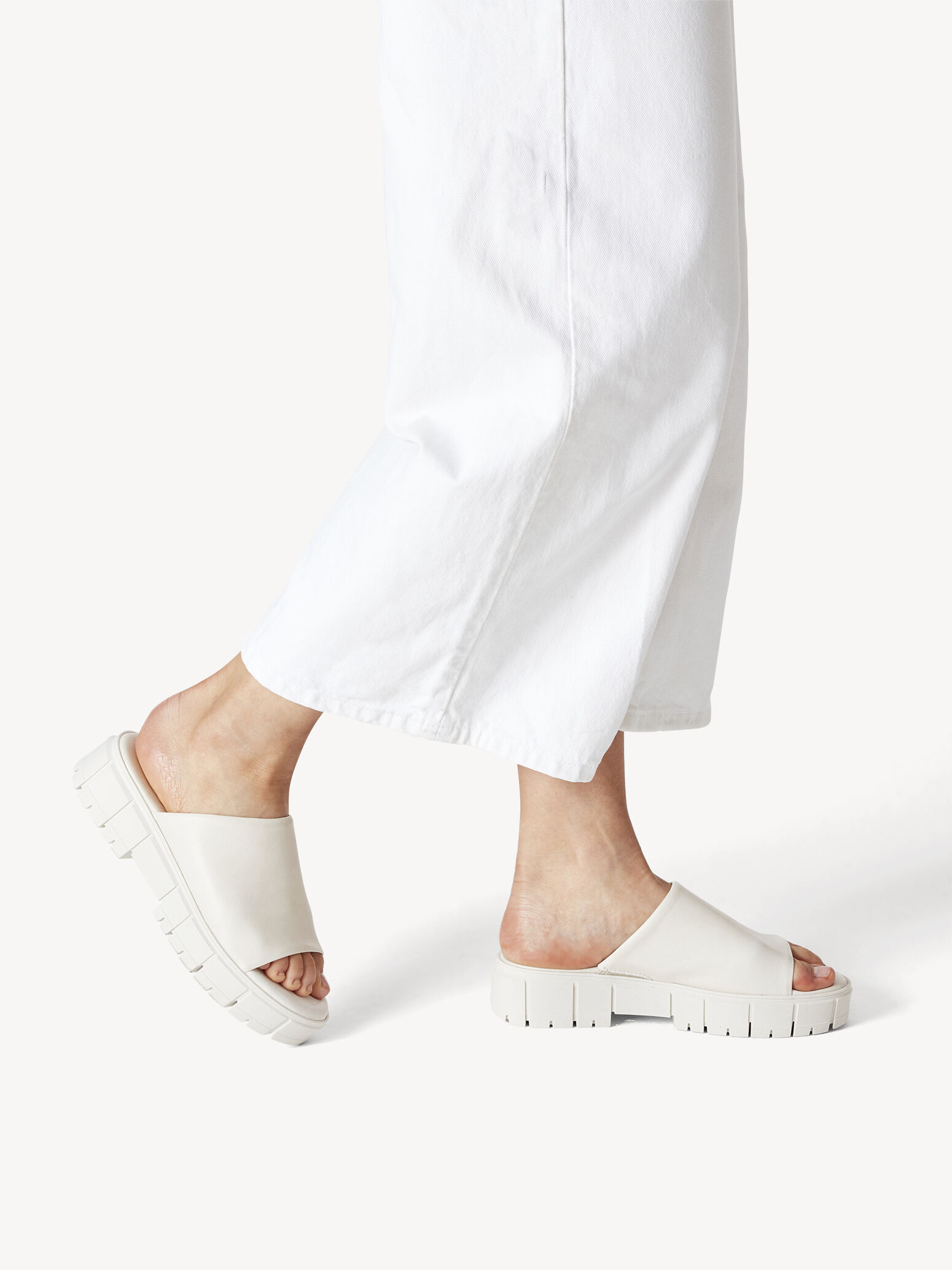 Mule en cuir - blanc