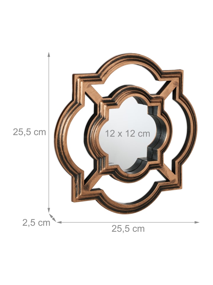 relaxdays 3 x Spiegel in Gold/ Schwarz - (B)25,5 x(H)25,5 cm günstig kaufen onesize