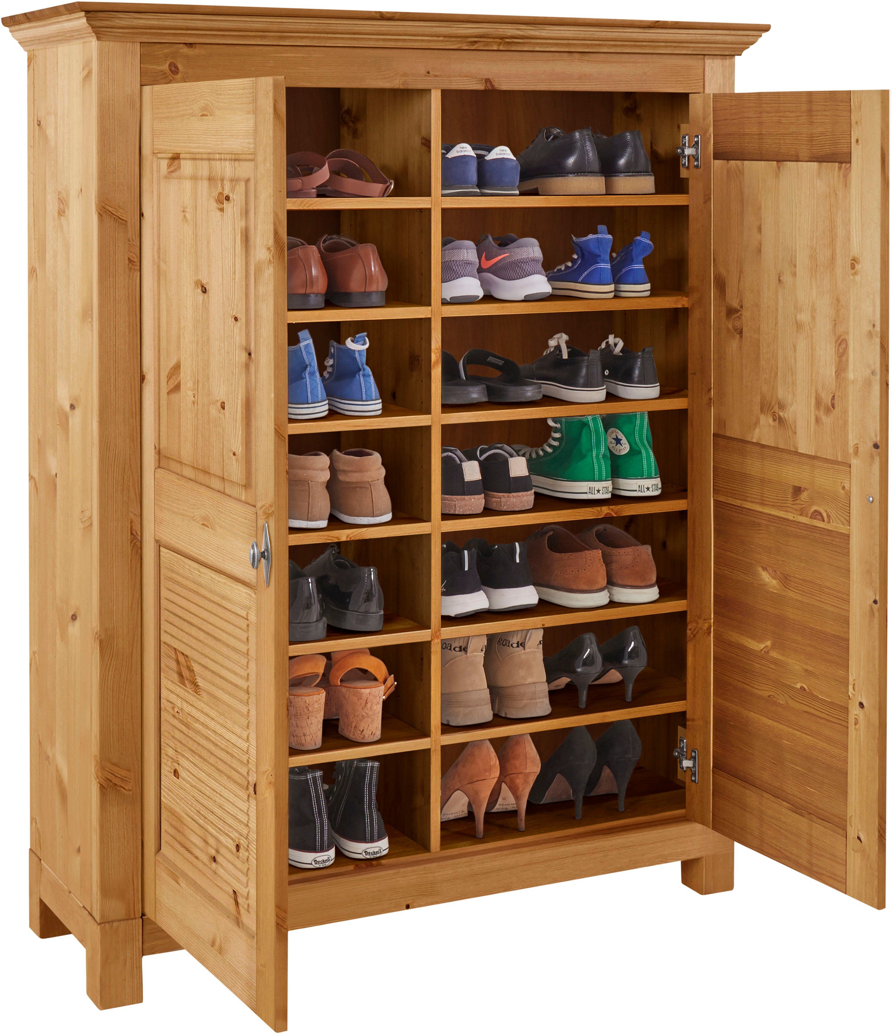 Home affaire Schuhkommode Rauna, aus massiver Kiefer, viel Stauraum
