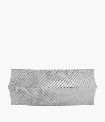 Fossil Ring Harlow Linear Texture Edelstahl