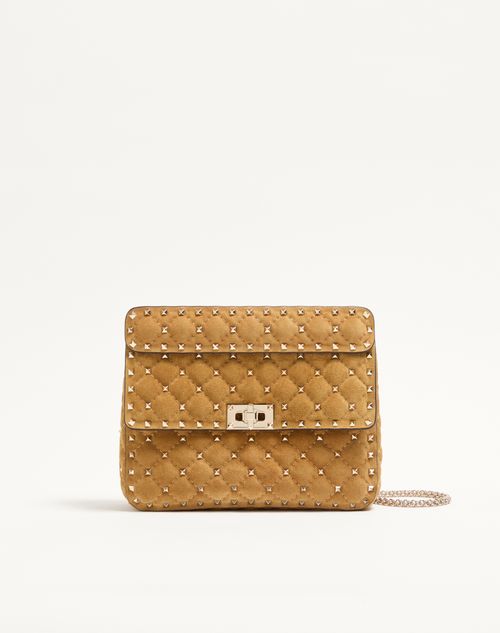 Valentino Garavani Bolsa Rockstud Spike Média Camurça