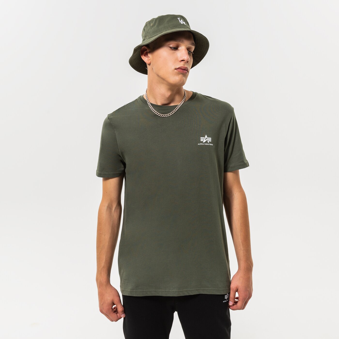 ALPHA INDUSTRIES T-SHIRT BASIC T SMALL LOGO Khaki