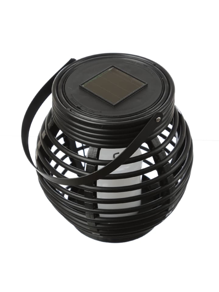 MARELIDA LED Solar Laterne mit LED Kerze in Rattan Korboptik H: 15cm in schwarz günstig kaufen onesize