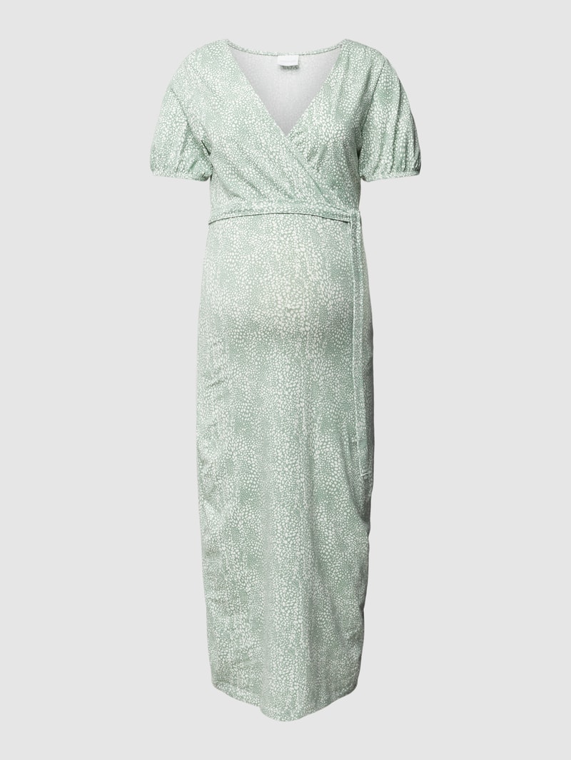 Umstands-Midikleid mit Allover-Muster Modell 'Fake' in mint