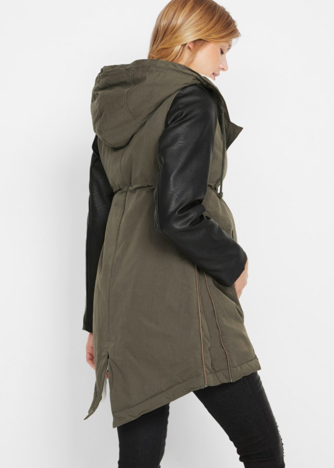 Umstandsjacke mit Teddyfutter / Tragejacke