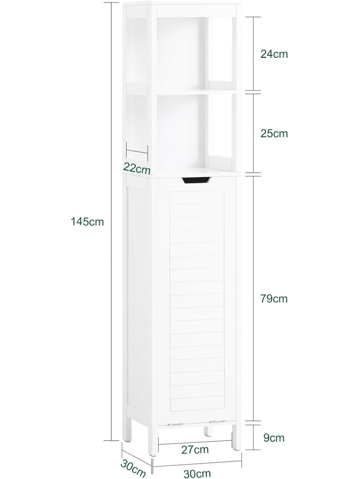 SoBuy Hochschrank in Weiß - (B)30 x (H)145 x (T)30cm günstig kaufen onesize