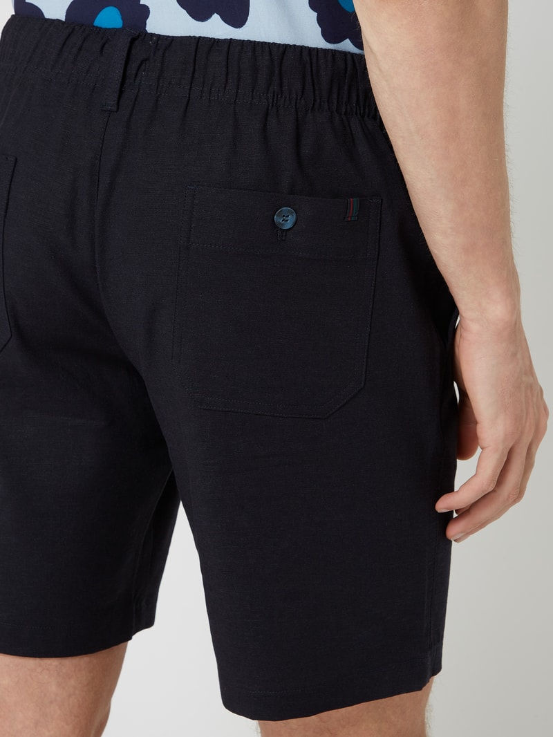 Shorts aus Leinenmischung Modell 'Leo' in marineblau