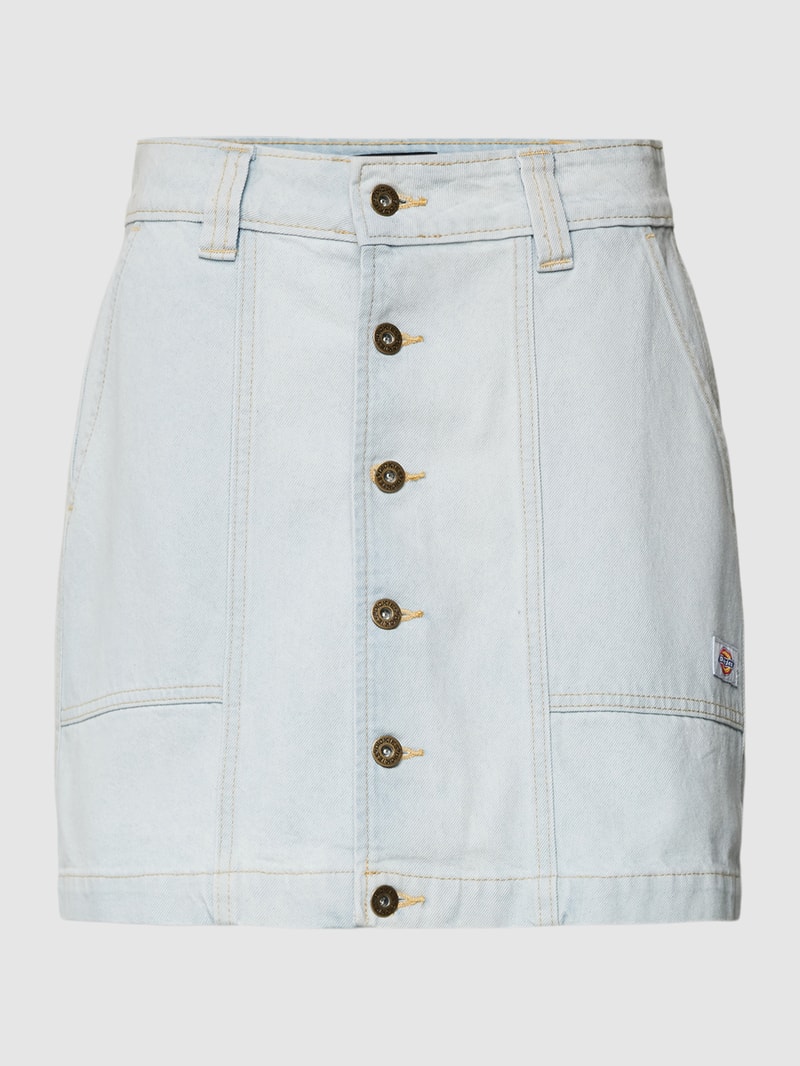 Jeansrock mit Eingrifftaschen in hellblau