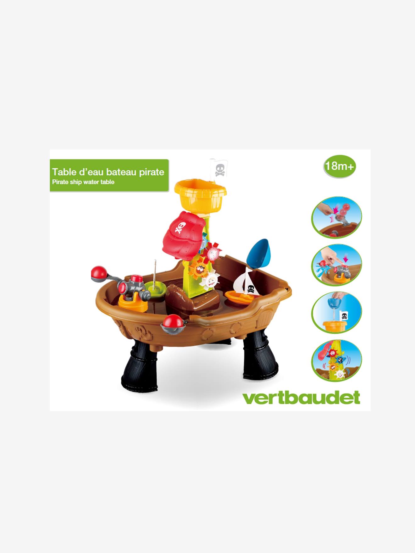 Table d'eau bateau pirate marron