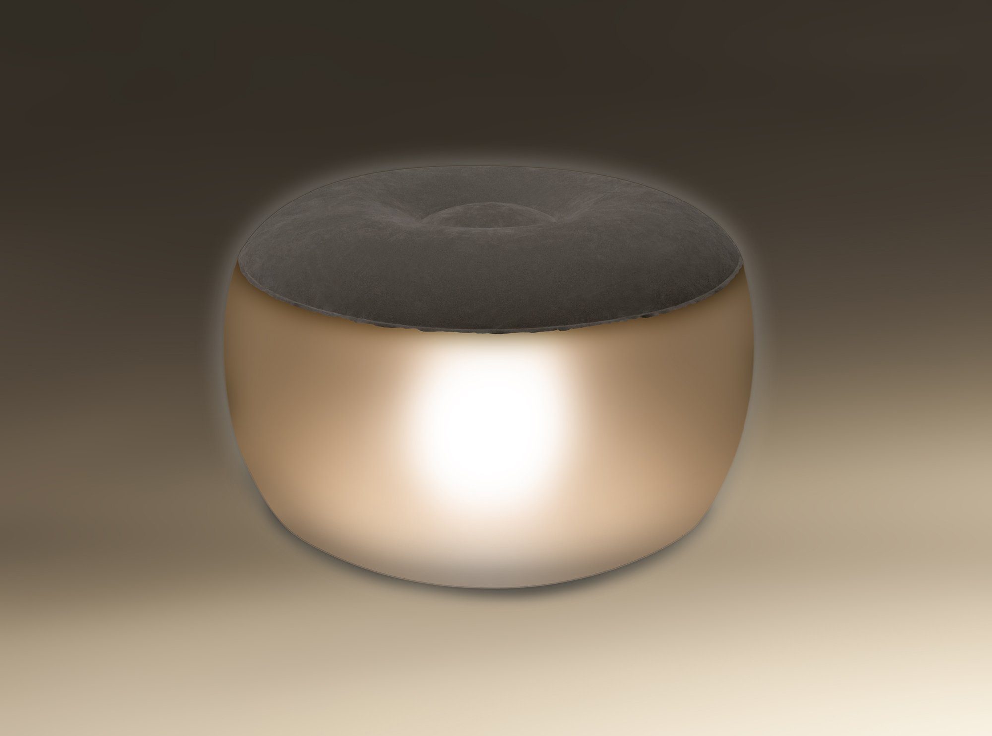 Schwaiger Gartenlounge-Hocker 660180 (Outdoor-Sitzhocker, als Sitzhocker oder Fußablage geeignet), aufblasbar, LED Beleuchtung