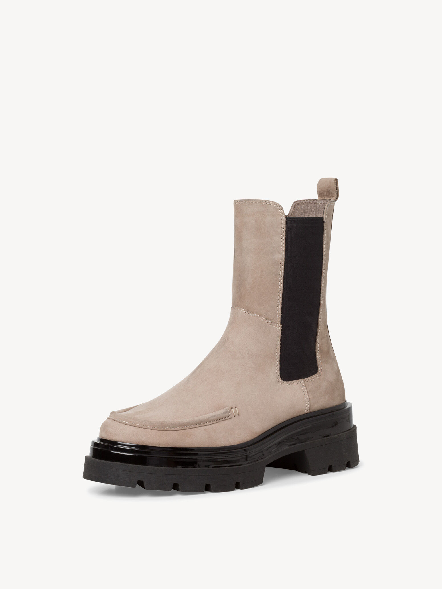 Bottine Chelsea en cuir - beige