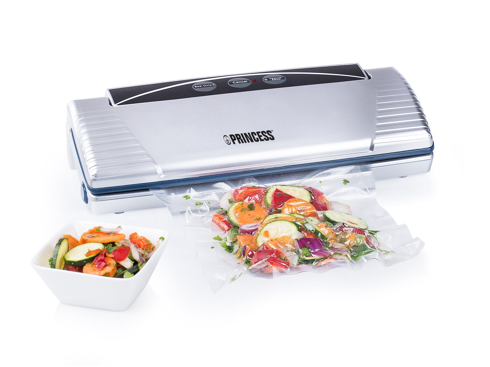 PRINCESS Vakuumierer, 110W, Folienschweiß-Gerät Foodsaver Sous Vide Lebensmittel aufbewahren